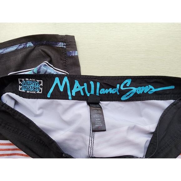 Swim Board Shorts-Maui and Sons, Inc.-Waist Tie-Men's Size 36 - Picture 3 of 16